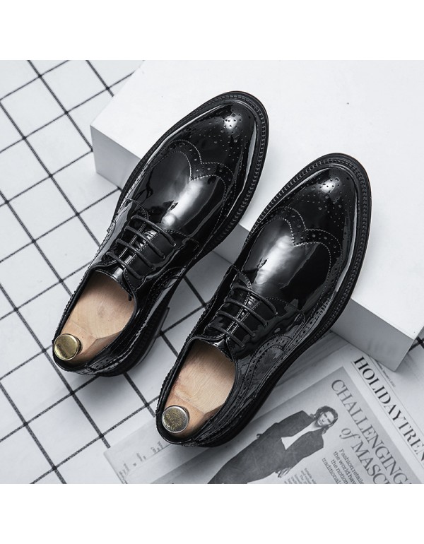 Men's shoes 2021 autumn winter new fashion trend men's shoes pointed super fiber white business casual low top formal leather shoes 