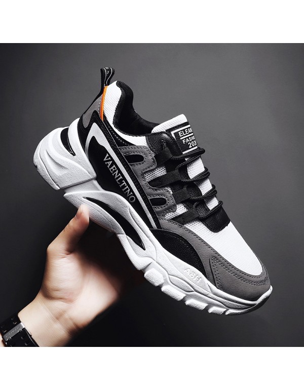 Summer color matching men's casual shoes thick bottom low top lace up youth sports shoes new student men's shoes wholesale 