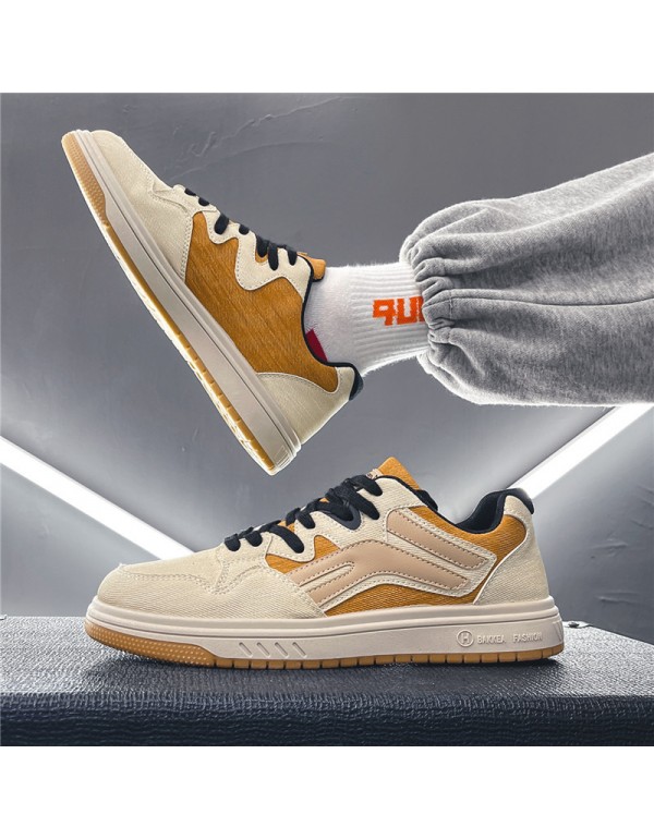 Casual shoes men's low top 2021 autumn new canvas shoes Korean version Hong Kong style fashion student men's shoes 