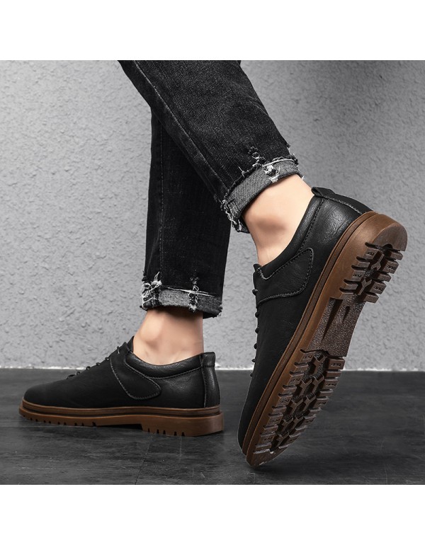 New Retro British Style Men's small leather shoes autumn low top youth business casual shoes fashion tooling shoes wholesale 