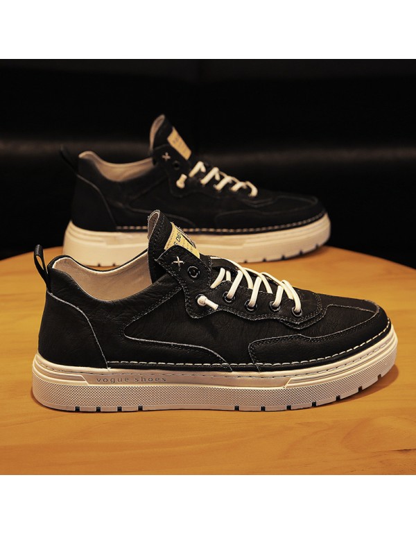 2021 men's Retro small leather shoes spring and autumn youth British men's shoes trend ins Korean board shoes 