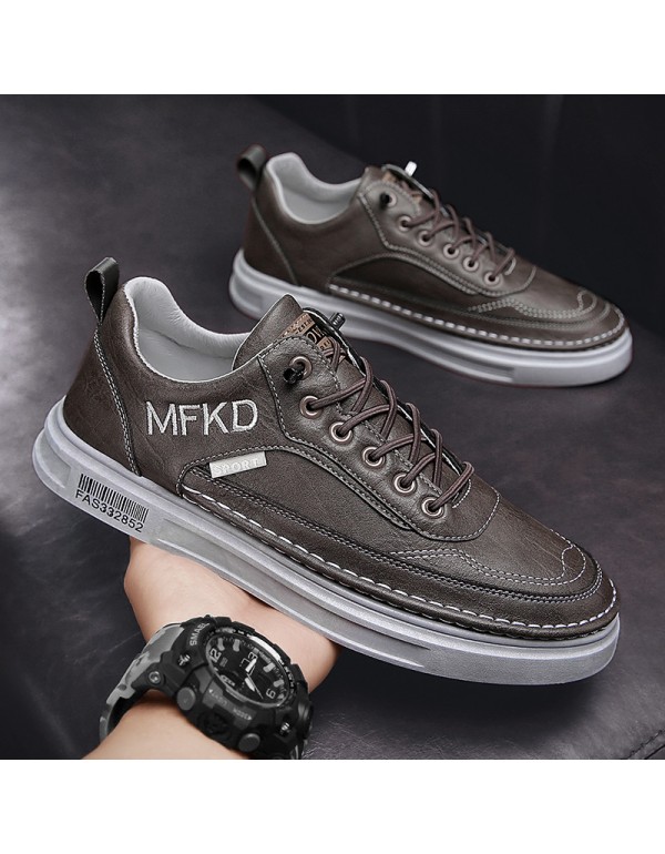 New Korean casual men's low top board shoes retro British style overshoot small leather shoes fashion youth men's shoes wholesale 