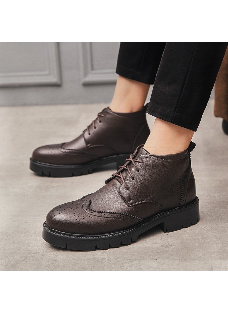 Spring 2020 new block carved men's boots British s...