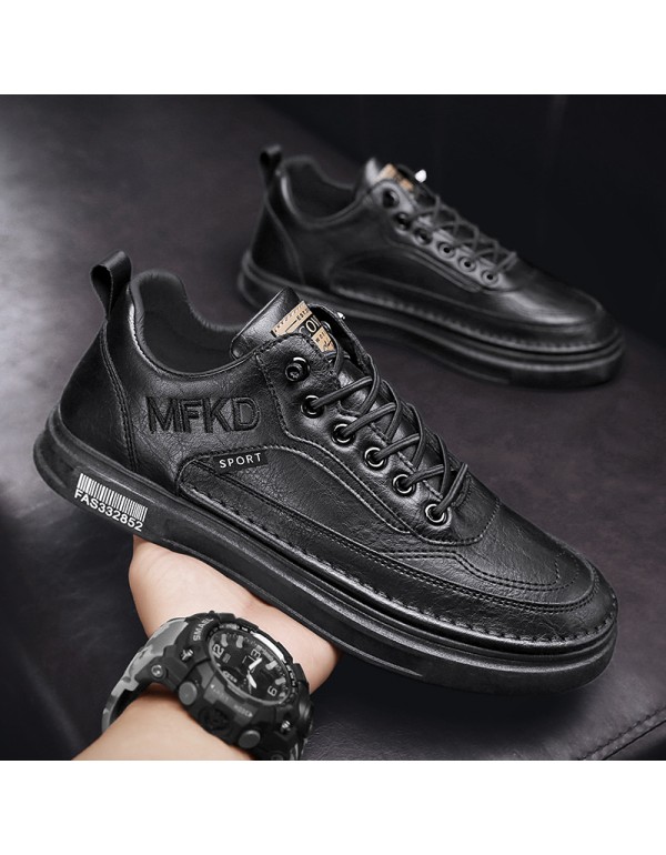 New Korean casual men's low top board shoes retro British style overshoot small leather shoes fashion youth men's shoes wholesale 