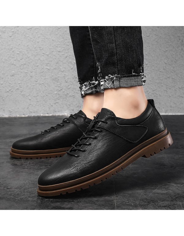 New Retro British Style Men's small leather shoes autumn low top youth business casual shoes fashion tooling shoes wholesale 