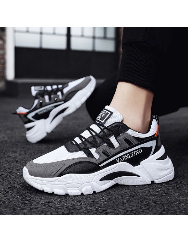 Summer color matching men's casual shoes thick bottom low top lace up youth sports shoes new student men's shoes wholesale 