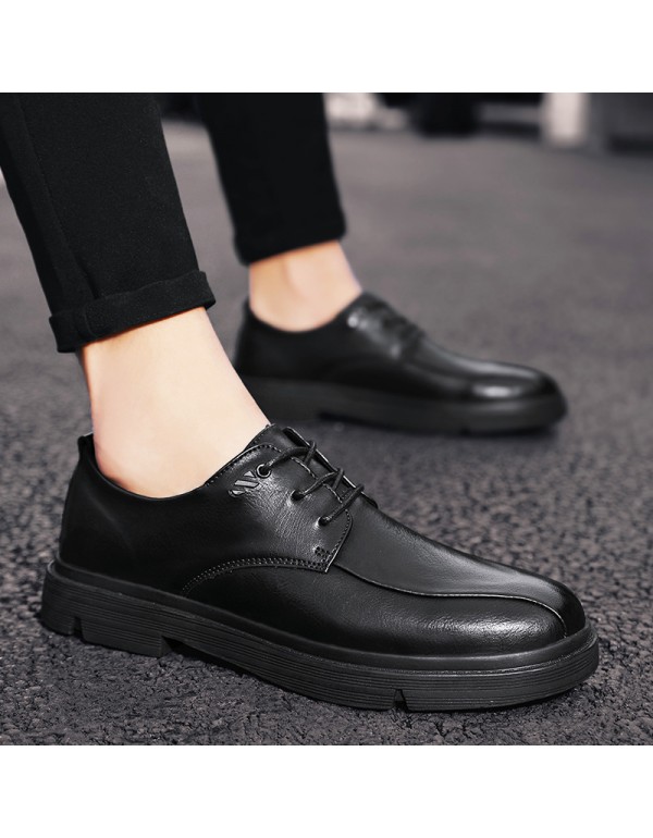 New Retro casual men's small leather shoes spring ...