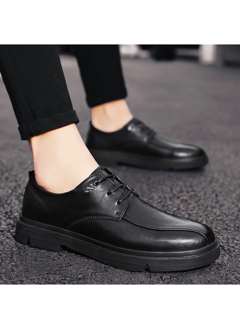 New Retro casual men's small leather shoes spring ...
