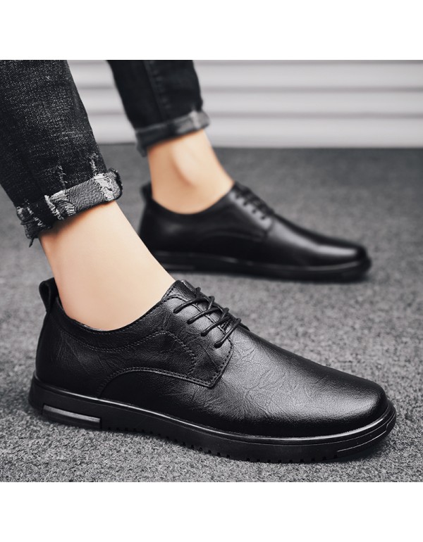 New Retro British Style Men's leather shoes Korean version low Gang cover foot business men's shoes large size trend summer small leather shoes 