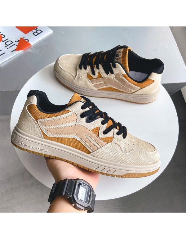 Casual shoes men's low top 2021 autumn new canvas shoes Korean version Hong Kong style fashion student men's shoes 