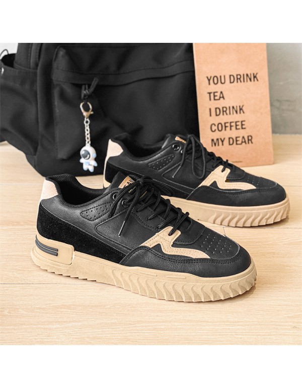 2021 new Korean men's board shoes winter warm lace up outdoor casual men's shoes fashion high Gang men's shoes 