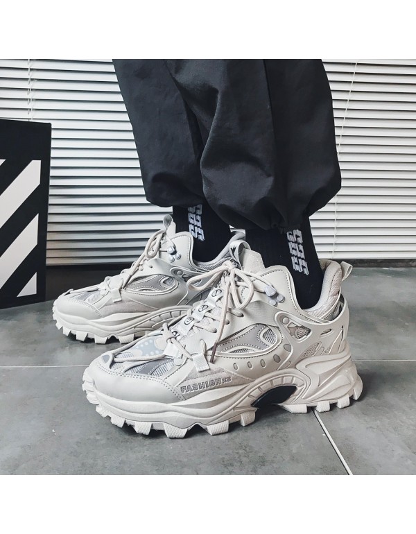 2021 thick bottom fashionable men's dad shoes new spring and summer lace up men's shoes fashion sports shoes men's wholesale 