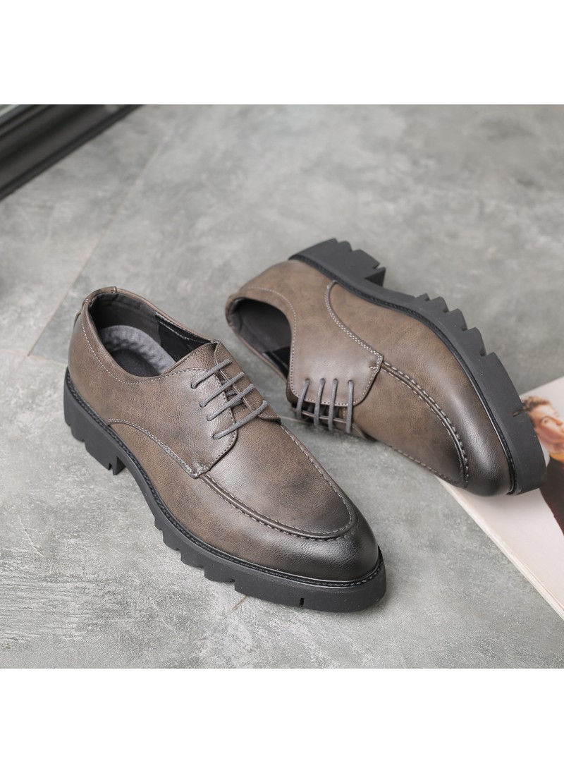 New Retro thick soled men's business shoes autumn ...