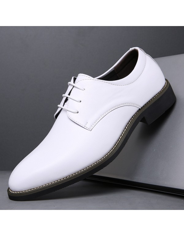 2021 new business casual men's shoes formal office leather shoes men's cross-border special for large wedding small white shoes youth 