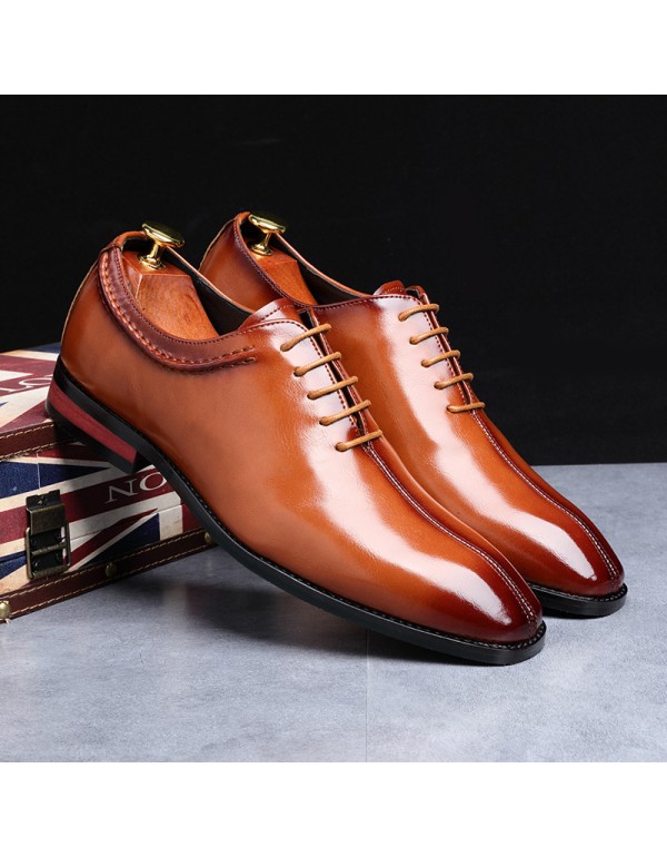 European men's shoes small square head men's leather shoes foreign trade large shoes Wenzhou wholesale business dress mengke shoes single shoes 