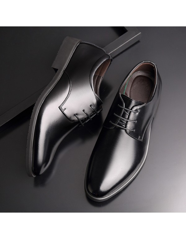 Men's two-layer leather casual leather shoes men's shoes fashion breathable wedding shoes formal leather shoes large one for hair