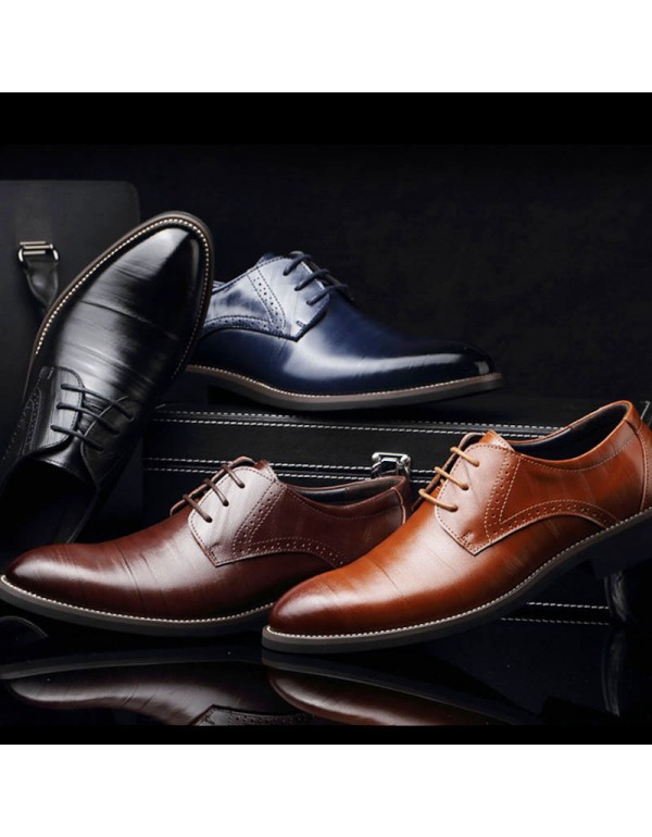 2021 new business casual men's shoes leather formal office shoes wedding best man shoes cross-border special large leather shoes 