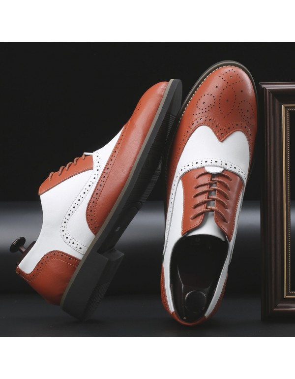 Amazon wishlazada pointed leather shoes men's Retr...