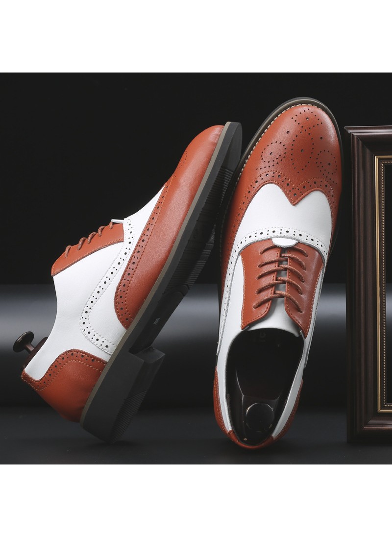 Amazon wishlazada pointed leather shoes men's Retr...