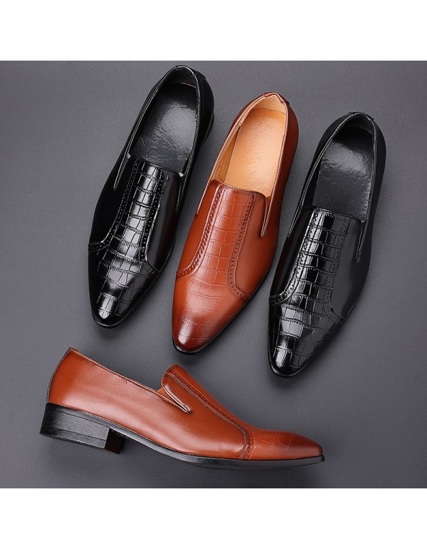 Men's formal leather shoes fashion business leather shoes men's Korean version British pointed toe overshoot men's leather shoes one hair substitute