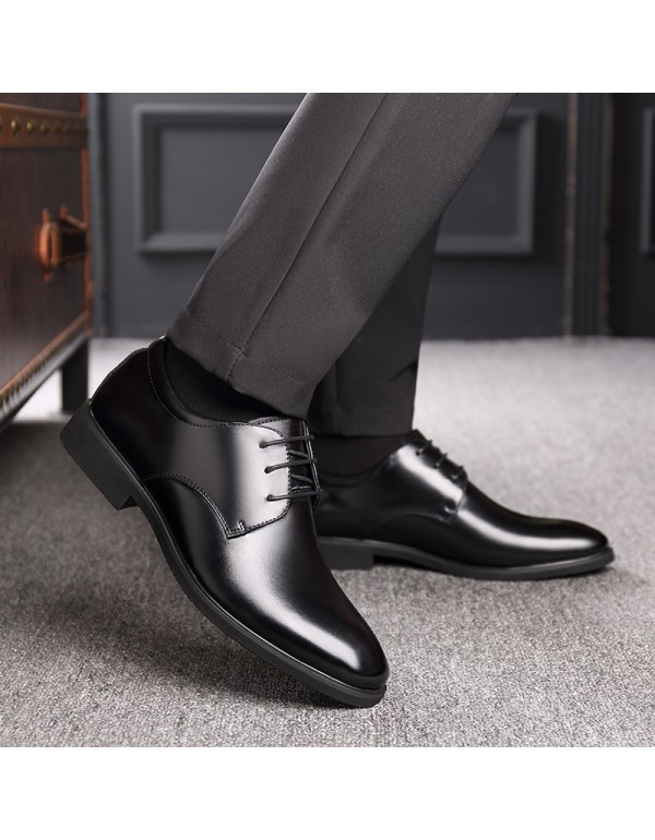 Men's two-layer leather casual leather shoes men's shoes fashion breathable wedding shoes formal leather shoes large one for hair