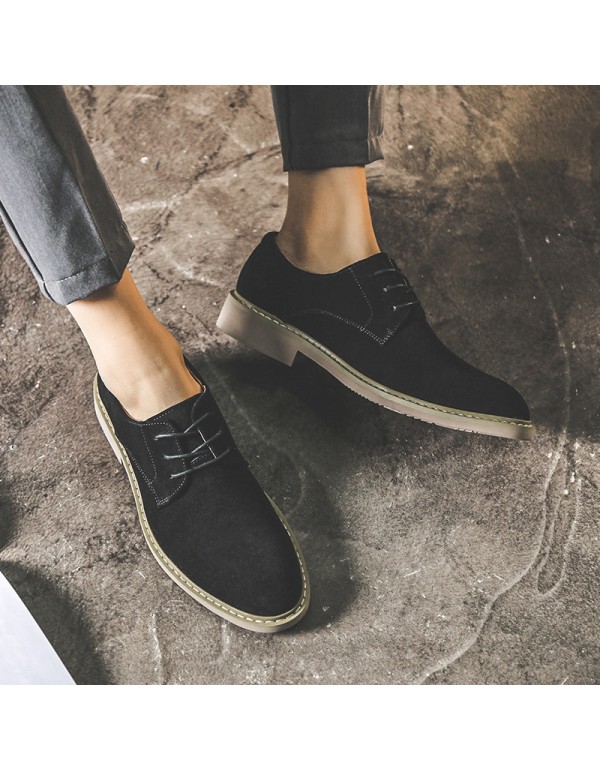 2021 spring new men's casual shoes Korean British small leather shoes suede men's shoes support one hair substitute 