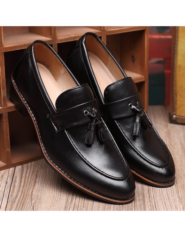 Spring men's leather shoes Korean casual shoes one...