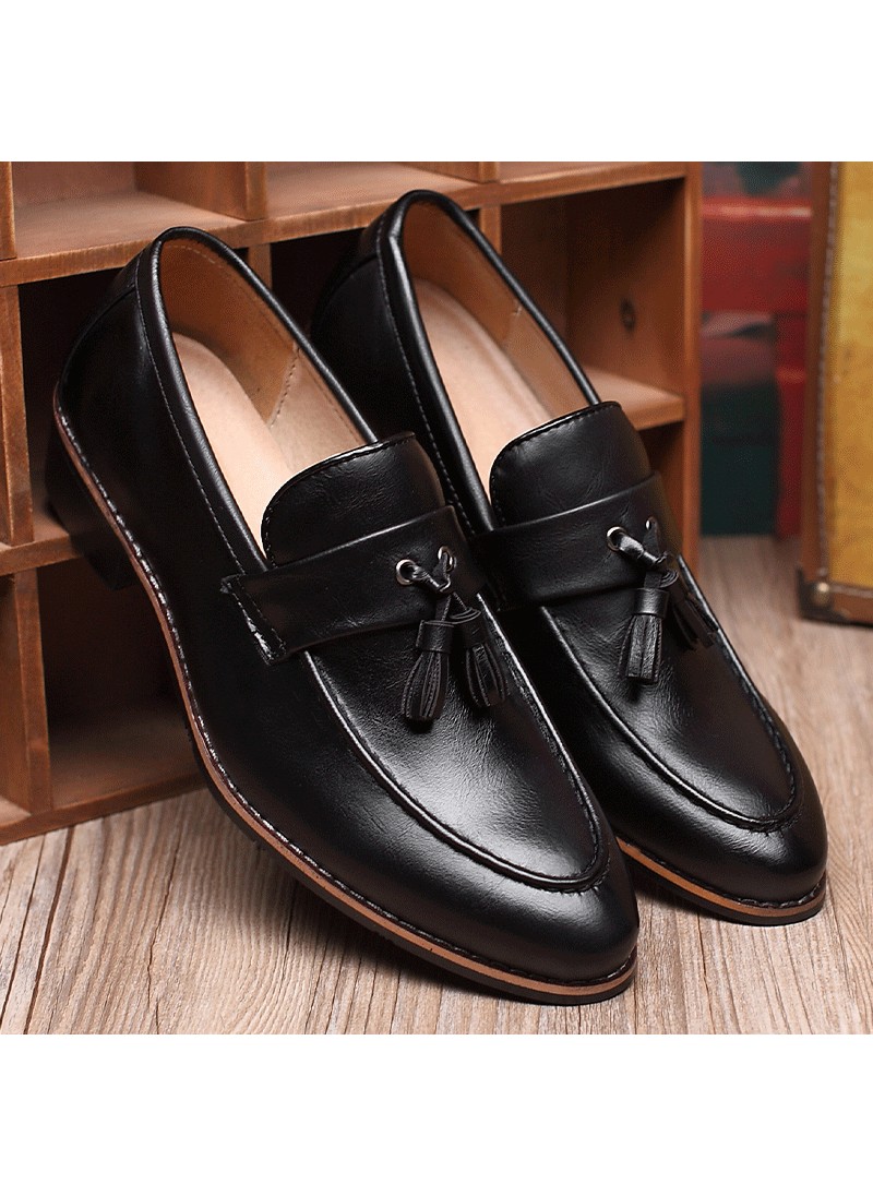 Spring men's leather shoes Korean casual shoes one...