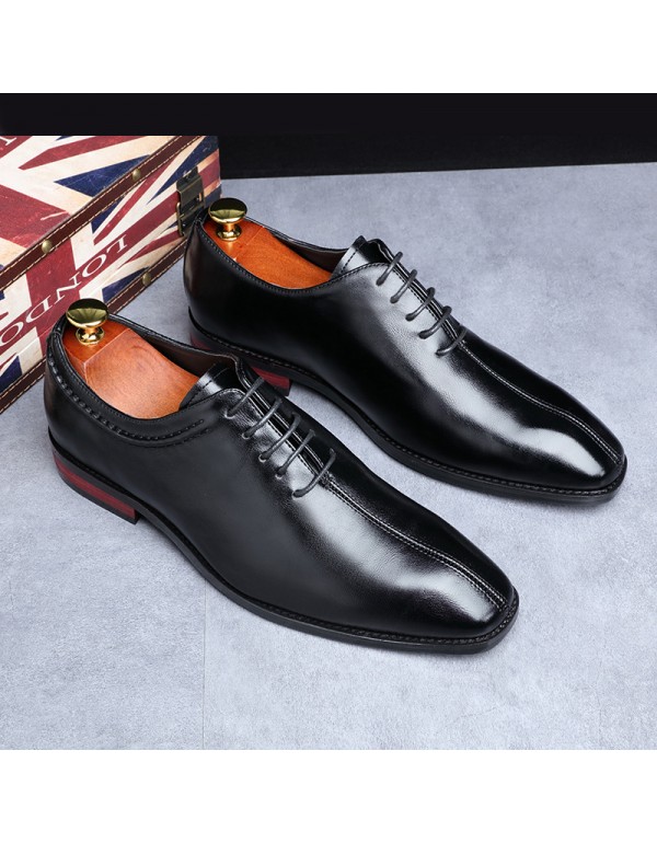 European men's shoes small square head men's leather shoes foreign trade large shoes Wenzhou wholesale business dress mengke shoes single shoes 