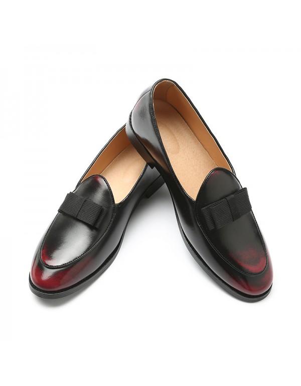 2020 new men's shoes bow tide shoes European and American British men's shoes foreign trade shoes wholesale one foot pedal Lefu shoes 