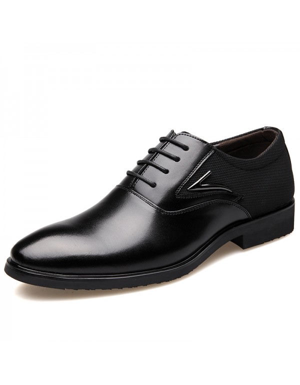 2021 new pointed men's shoes business dress breathable leather shoes cross-border special for oversized leather shoes anti slip and wear-resistant 48 