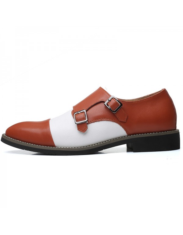Amazon wishlazada fashion color matching fashion shoes men's large British men's pointed leather shoes 