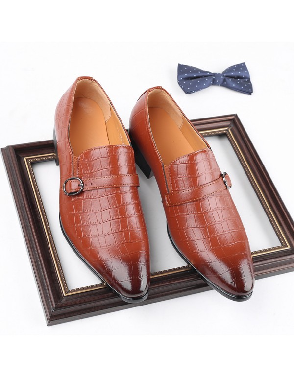 Korean men's pointed leather shoes British casual shoes Lin wanwan youth trend men's shoes wedding shoes 