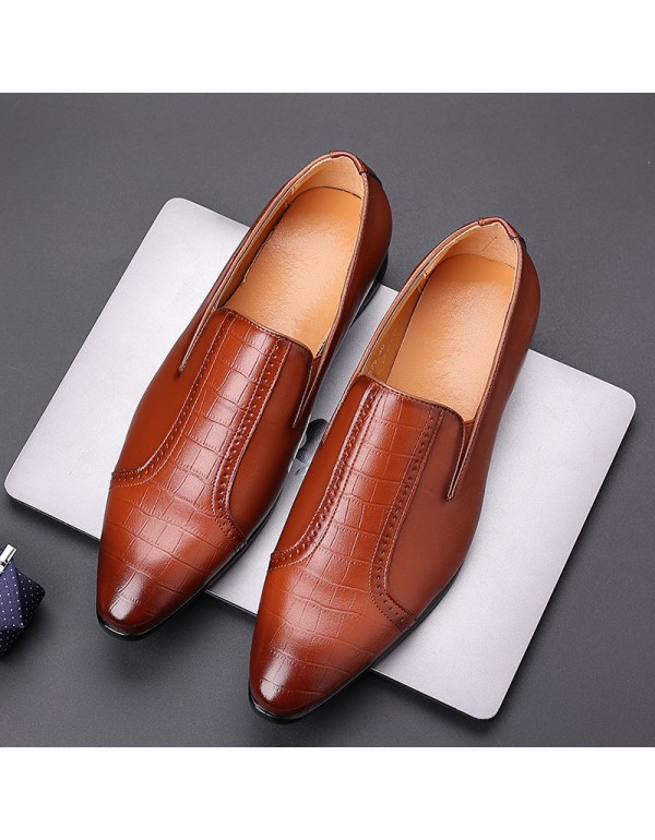 Men's formal leather shoes fashion business leather shoes men's Korean version British pointed toe overshoot men's leather shoes one hair substitute