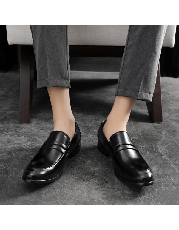 New men's shoes suit foot British men's business casual leather shoes men's fashion one foot pedal small leather shoes men's hair 