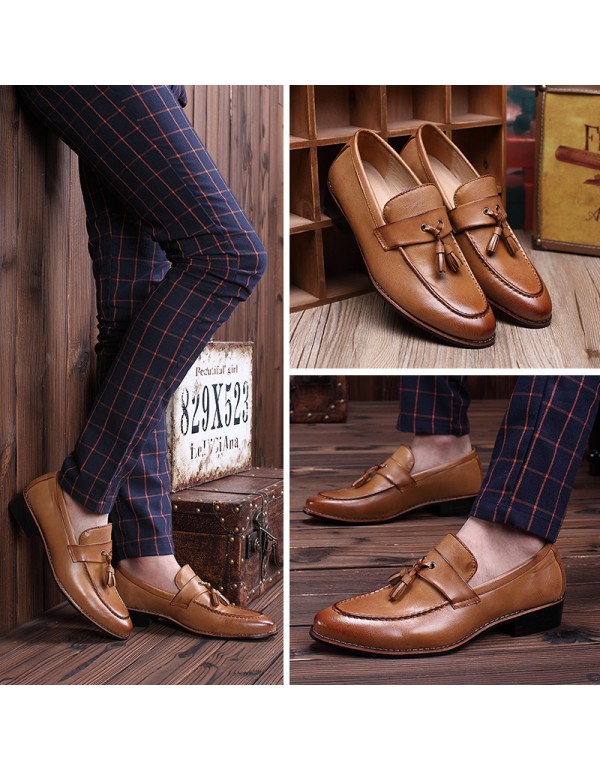 Spring men's leather shoes Korean casual shoes one hair generation men's shoes tassel men's shoes men's wholesale Lefu shoes