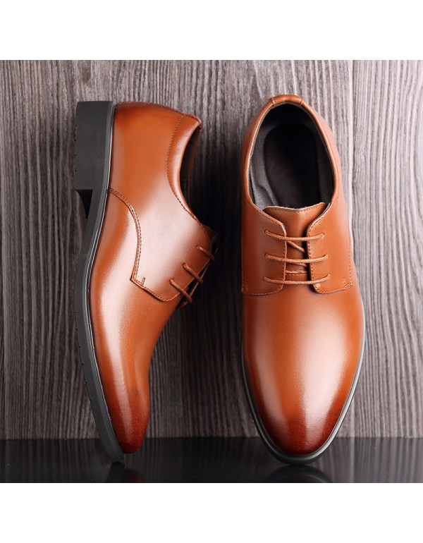 Men's two-layer leather casual leather shoes men's shoes fashion breathable wedding shoes formal leather shoes large one for hair