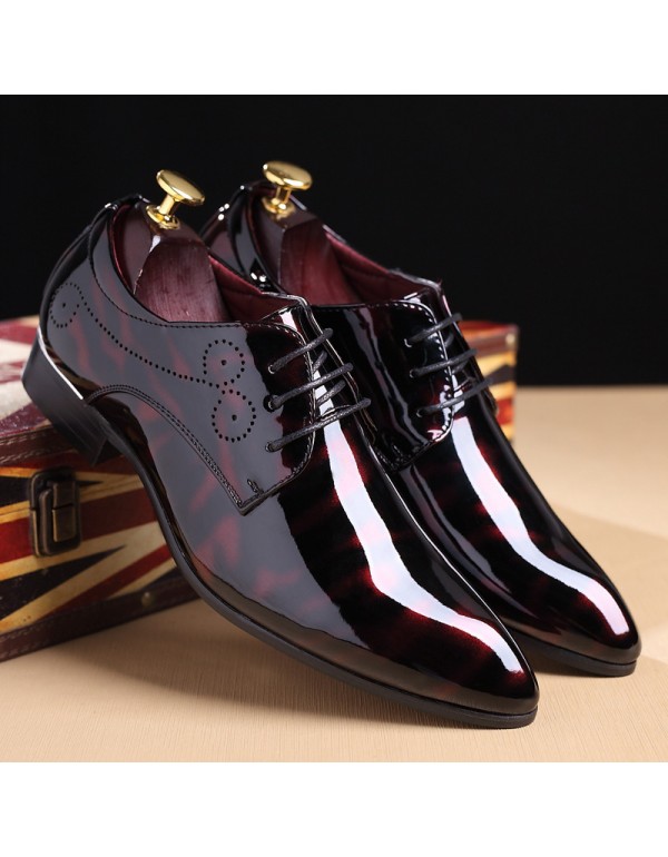 Express Amazon wishlazada bright leather men's shoes British business leather shoes foreign trade fashion shoes wholesale 