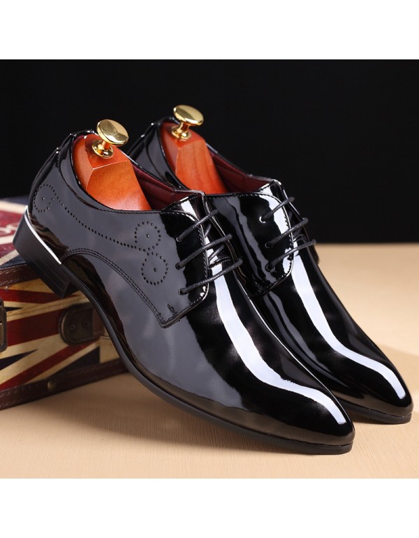 Express Amazon wishlazada bright leather men's shoes British business leather shoes foreign trade fashion shoes wholesale 