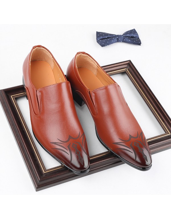 New British and European version of pointed toe overshoot men's business dress leather shoes fashion men's shoes 