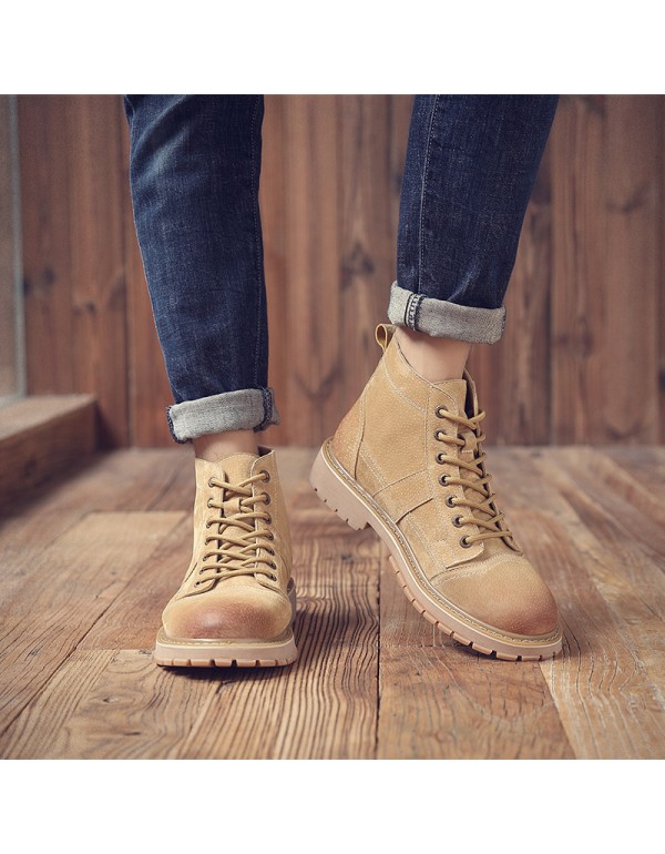 New military boots leather Martin boots men's boots desert boots high helper work clothes shoes Martin boots Taobao