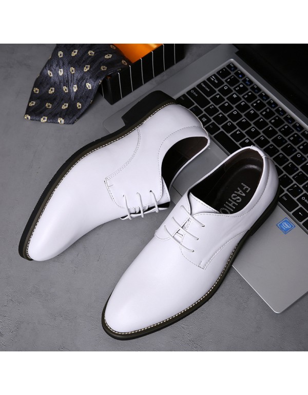 2021 new business casual men's shoes formal office leather shoes men's cross-border special for large wedding small white shoes youth 