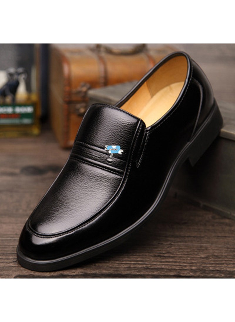 Spring men's leather shoes men's black business fo...
