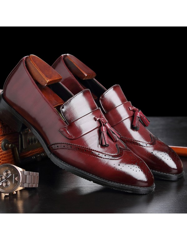 Spring new shoes men's wholesale men's leather shoes fashion block tassel men's shoes large men's shoes