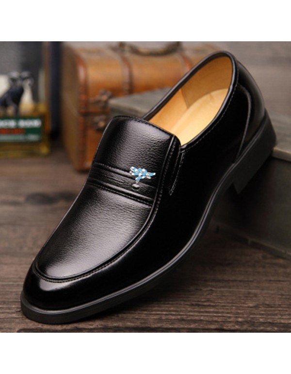 Spring men's leather shoes men's black business formal casual men's shoes large breathable middle-aged and elderly dad's shoes 