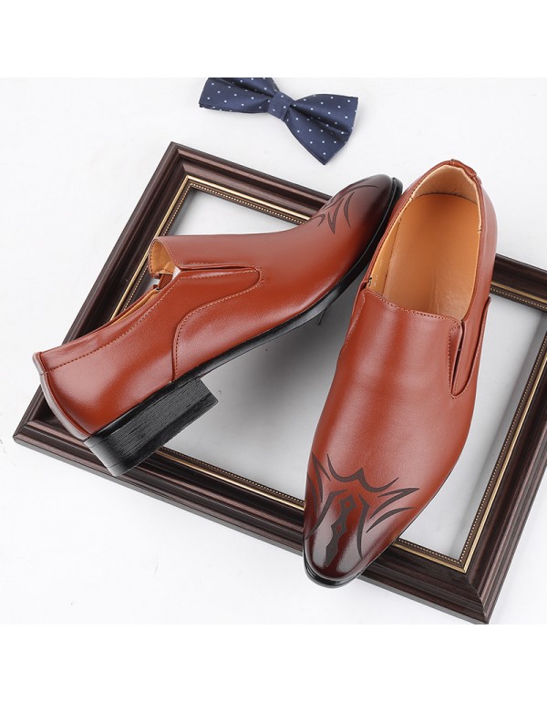 New British and European version of pointed toe overshoot men's business dress leather shoes fashion men's shoes 