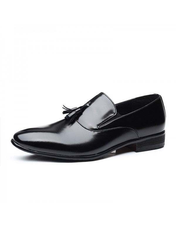 New autumn Lefu shoes men's one foot shoes cover feet breathable men's leather shoes British formal business men's shoes 