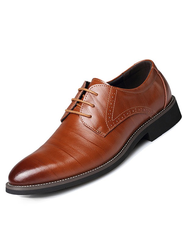 2021 new business casual men's shoes leather formal office shoes wedding best man shoes cross-border special large leather shoes 