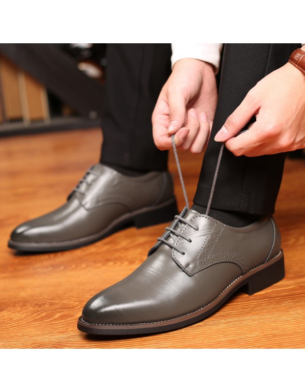 2021 new business casual men's shoes leather formal office shoes wedding best man shoes cross-border special large leather shoes 