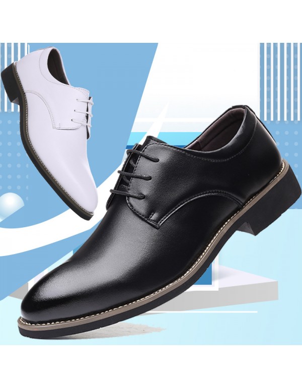 2021 new business casual men's shoes formal office leather shoes men's cross-border special for large wedding small white shoes youth 